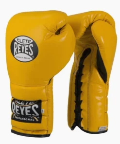 Gants de boxe Cleto Reyes Traditional Training CE4 Jaune avec Lacets