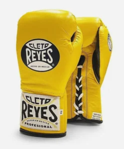 Gants de boxe Cleto Reyes Safetec CB4 Jaune avec lacets