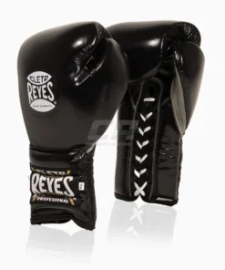 Gants de boxe Cleto Reyes Traditional Training CE4 Noir-argent avec Lacets