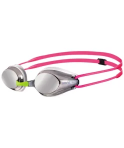 Gafas de natación para competición arena para niños Tracks Mirror Junior – Blanco Plateado