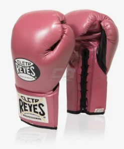 Gants de boxe Cleto Reyes Professionnel CB2 Rose-noir avec lacets