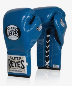 Gants de boxe Cleto Reyes Safetec CB4 Bleu-noir avec lacets