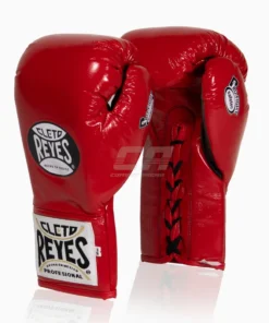 Gants de boxe Cleto Reyes Safetec CB4 Rouge-noir avec lacets