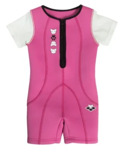 Traje de neopreno arena para niños AWT – Fucsia/Blanco