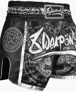 Shorts de kick-thai 8 Weapons Carbon Sak Yant Tigers