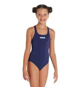 Bañador liso arena Performance para niña Swim Pro Team – Marino/Blanco