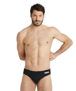 Bañador slip liso arena Performance para hombre Team – Blanco Negro