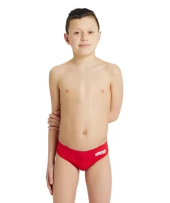 Bañador slip liso arena Performance para niño Team – Rojo Blanco