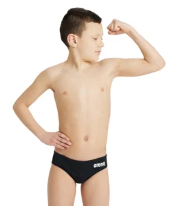 Bañador slip liso arena Performance para niño Team – Blanco Negro