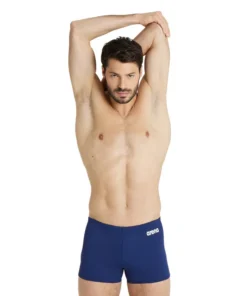 Bañador corto liso arena Performance para hombre Team – Marino/Blanco