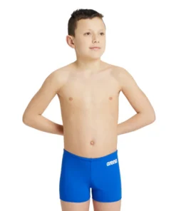 Bañador corto liso arena Performance para niño Team – Royal/Blanco