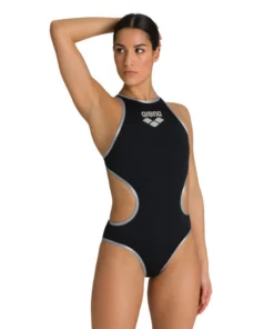 Bañador arena One para mujer Biglogo – Negro/Plata R