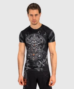 Rashguard Venum Gladiator 5.0 manches courtes Noir-Argent