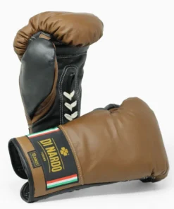 Gants de boxe Di Nardo avec lacets Marron Noir 10 Oz