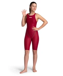 Traje de competición arena Powerskin ST Next para niña – Color Rojo Oscuro