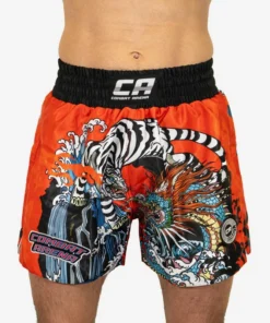 Shorts de kick-thai Combat Arena Yin Yang Battle Rouge