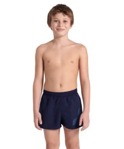 Bañador short arena para niño Logo R – Marino/Turquesa