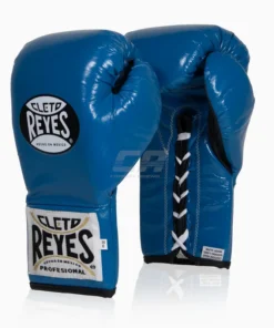 Gants de boxe Cleto Reyes Professionnel CB2 Bleu-noir avec lacets