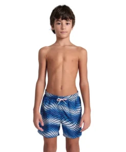 Bóxer de playa para niño arena Allover R – Azul Lago/Multi