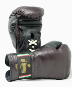 Gants de boxe Di Nardo avec lacets Bourgogne-Noir 14 oz