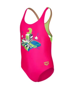 Bañador arena para niña Game Swim Pro Back – Rosa