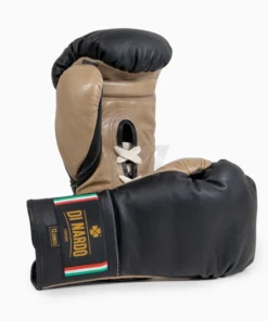 Gants de boxe Di Nardo avec lacets Noir-Beige 12 oz