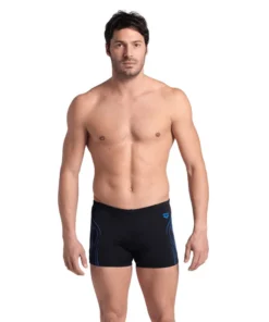 Bañador short arena Performance para hombre Reflecting – Negro