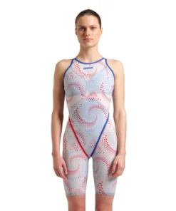 Bañador a la rodilla con espalda abierta arena para mujer Powerskin Primo Fireflow