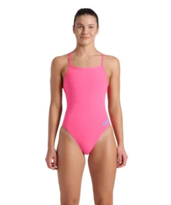 Bañador liso arena Performance para mujer Challenge Team – Rosa Impactante