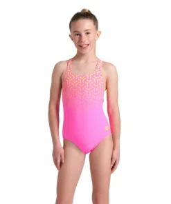 Bañador arena Feel para niña Kikko V Swim Pro Back – Rosa Impactante