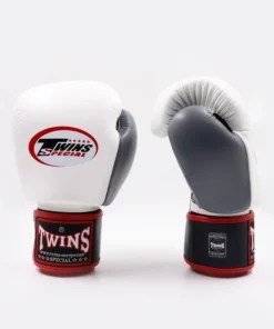 Gants de Muay Thai Twins Special BGVL3 Noir-blanc-gris