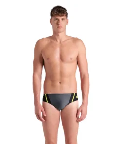 Bañador slip arena Feel para hombre Multi Panels – Negro/Asfalto