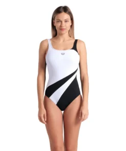 Bañador Shapewear arena para mujer Liliana copa B – Blanco Negro