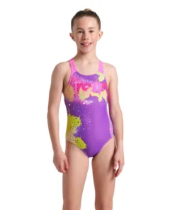 Bañador arena Feel para niña Light Tricks Swim Pro Back – Violeta/Impactante