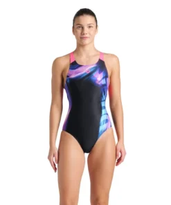 Bañador arena Performance para mujer Dreamhline V Back – Negro/Impactante