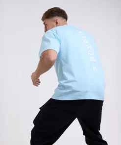T-shirt Boxraw Lineal Oversize Bleu