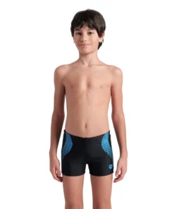 Bañador short arena Feel para niño Openings – Negro/Tuquesa