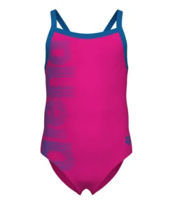 Bañador arena para niña Logo Rosa – Azul