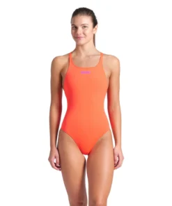Bañador liso arena Performance para mujer Swim Pro Team Coral Brillante