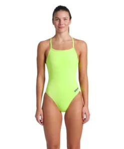 Bañador liso arena Performance para mujer Challenge Team Lima Ártica