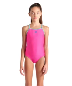 Bañador arena Feel para niña Solid Light Drop Back Rosa