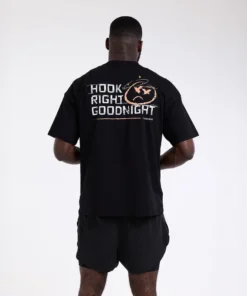 T-shirt Boxraw Hook Right Goodnight Oversize Noir
