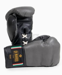 Gants de boxe Di Nardo avec lacets 16 Oz Gris-noir