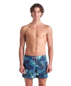 Short de playa arena para hombre Water Print Allover Manglar Multi