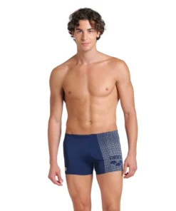 Bañador short arena Performance para hombre Foggy Dots Marino – Blanco