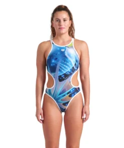 Bañador deportivo para mujer arena One Print Tech Back Negro Multi