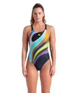 Bañador arena Performance para mujer Water Fluids Swim Pro Back Negro Multi
