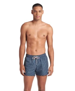 X-Shorts de playa arena para hombre Water Print Allover Salvia Oscura Multi