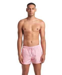 X-Shorts de playa arena para hombre Water Print Allover Coral Multi