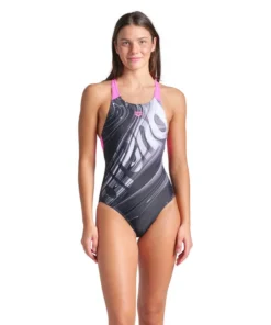 Bañador con sostén arena Feel para mujer Flow V Back Negro Multi